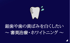 銀歯や歯の黄ばみを白くしたい ～ 審美治療・ホワイトニング ～